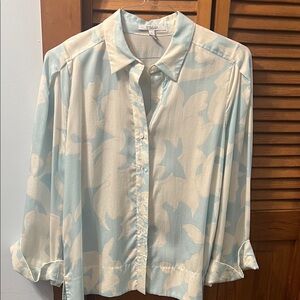 10 Crosby Derek Lam Blue and Cream Blouse